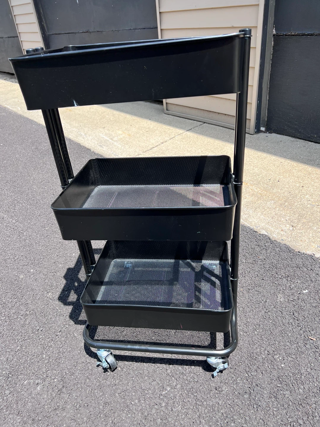 Black 3-Tier Rolling Utility Cart