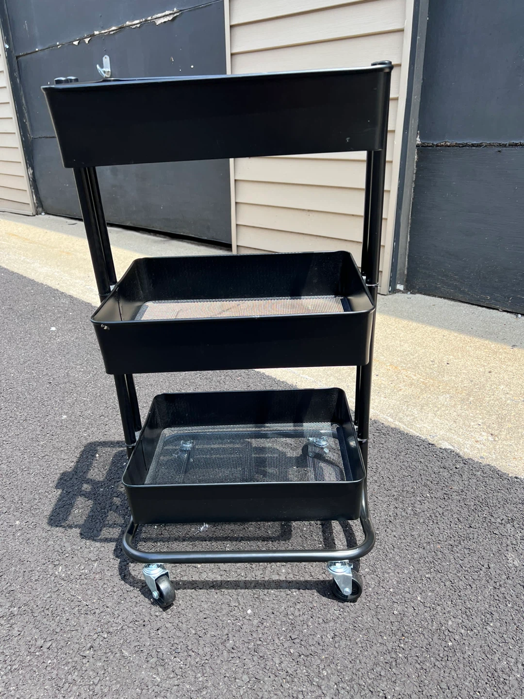 Black 3-Tier Rolling Utility Cart - photo 3