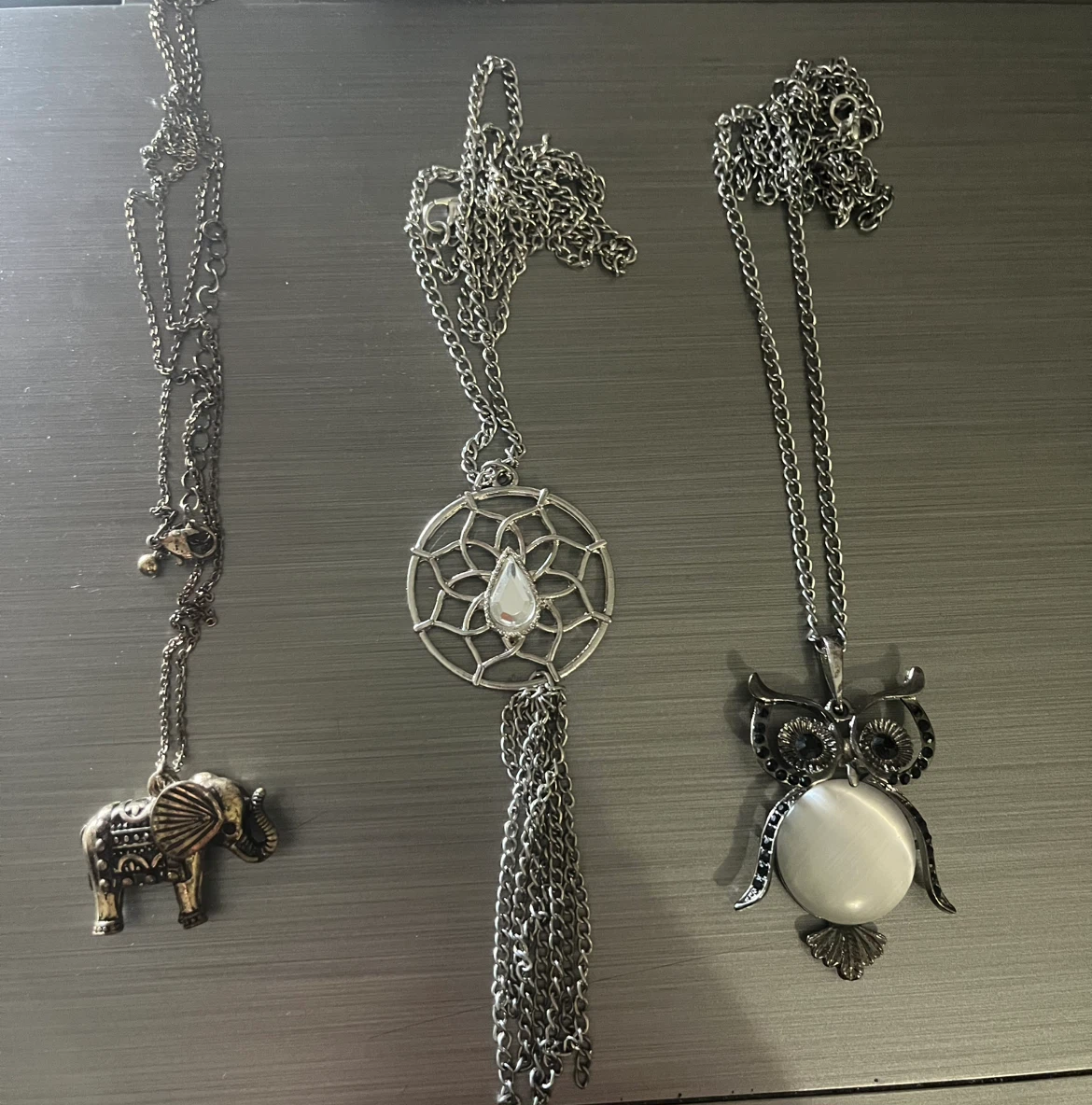 Lot of 3 long necklaces with charms