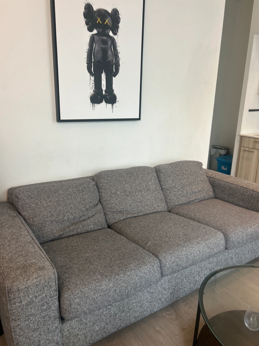 Grey Three-Seater Sofa
