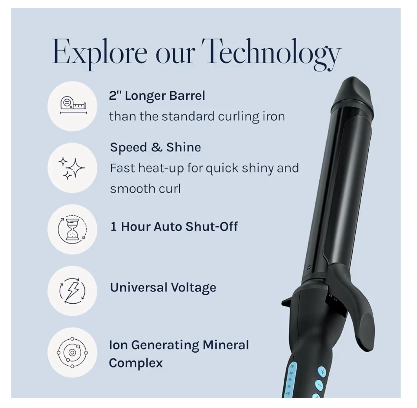 Bio Ionic Long Barrel Curling Iron 1.25” - photo 4