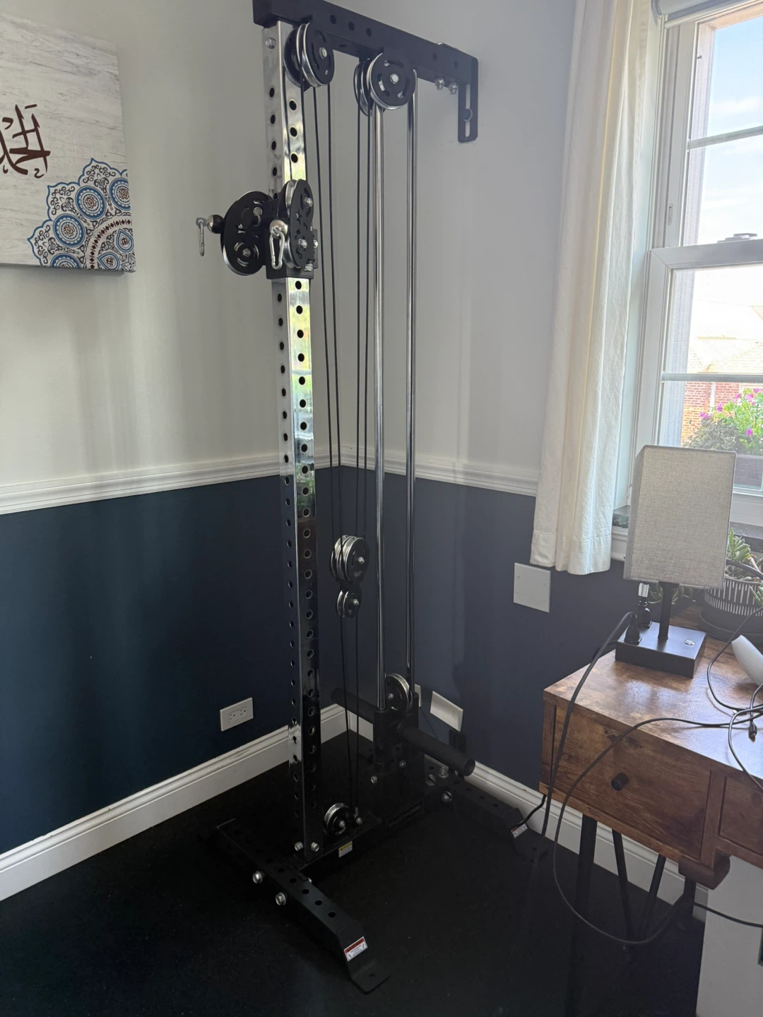 Bells of steels cable tower with aluminum pulleys