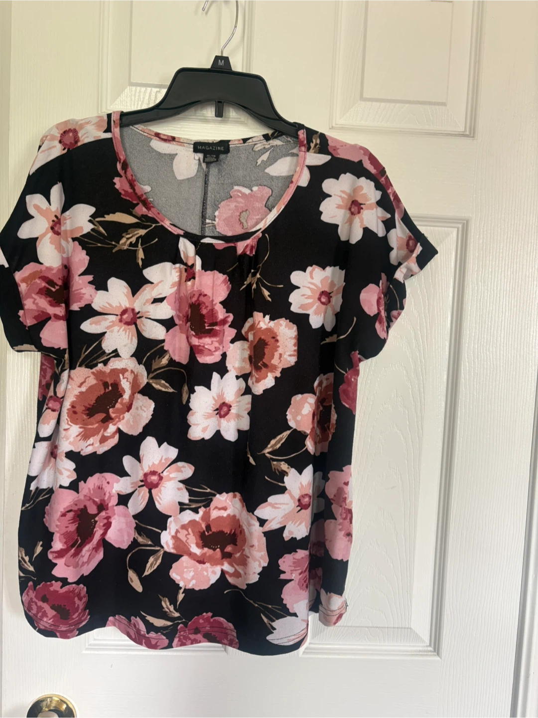 Magazine Floral Print Short Sleeve Top XL/TG