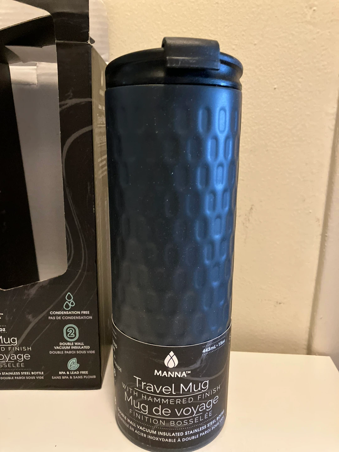 Manna Travel Mug with Hammered Finish - 443ml