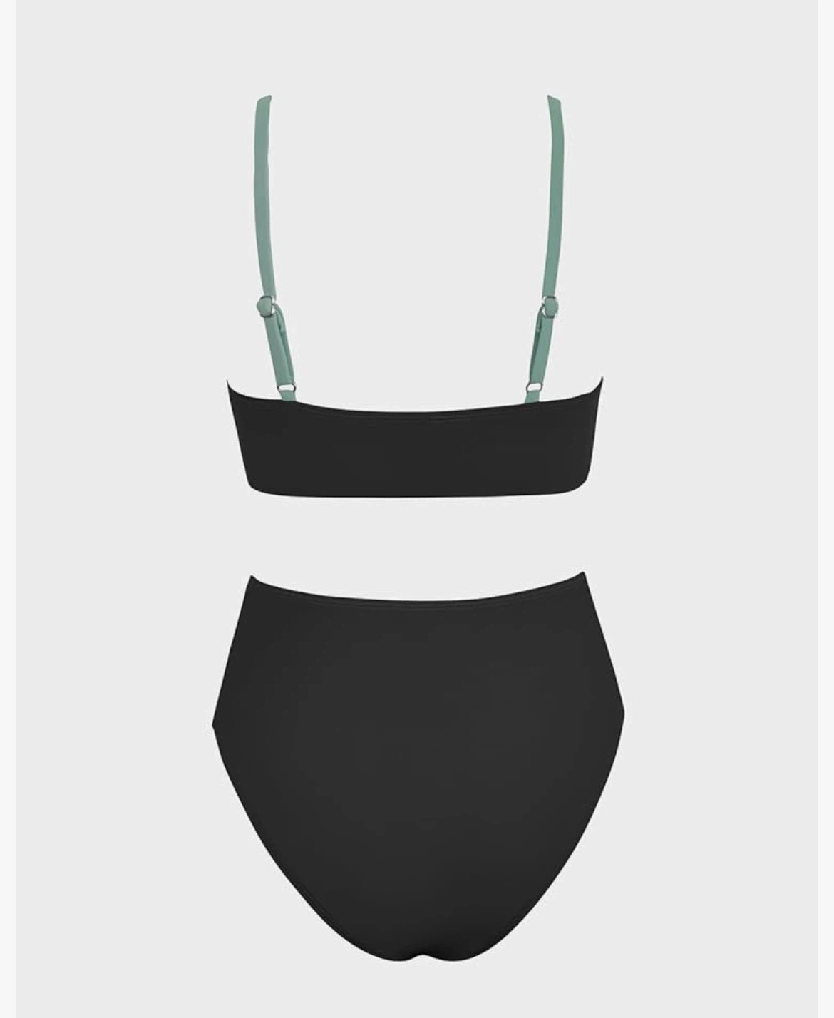 NWT CUPSHE Black High-Waisted Bikini Set - Size S - photo 2