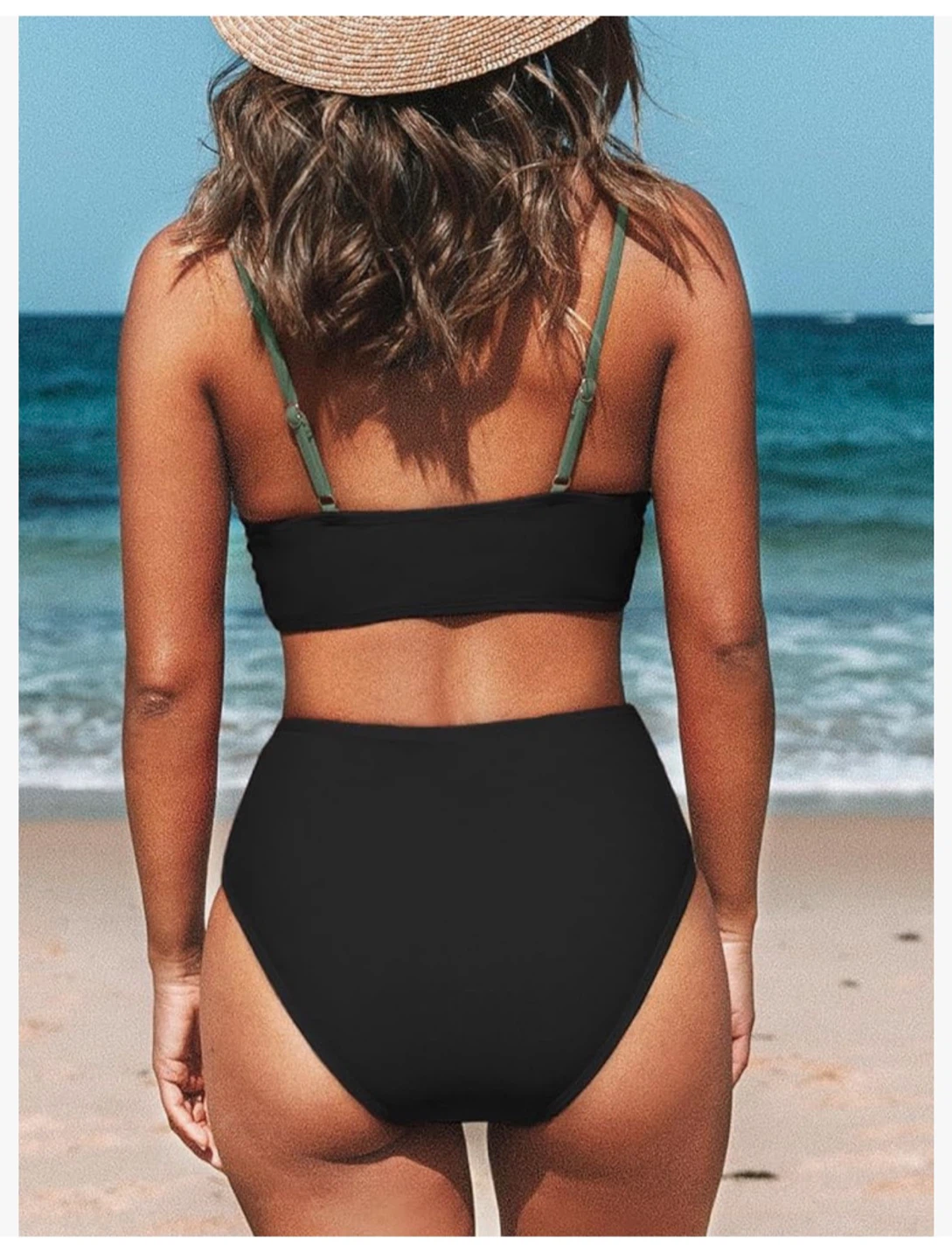 NWT CUPSHE Black High-Waisted Bikini Set - Size S - photo 3