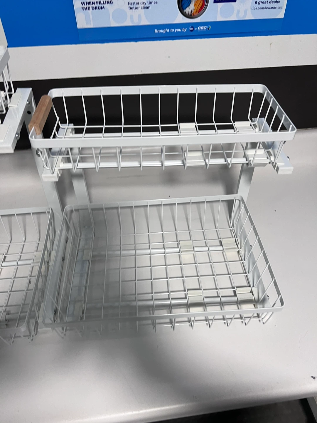 White Metal 2-Tier Wire Basket Shelf - photo 5