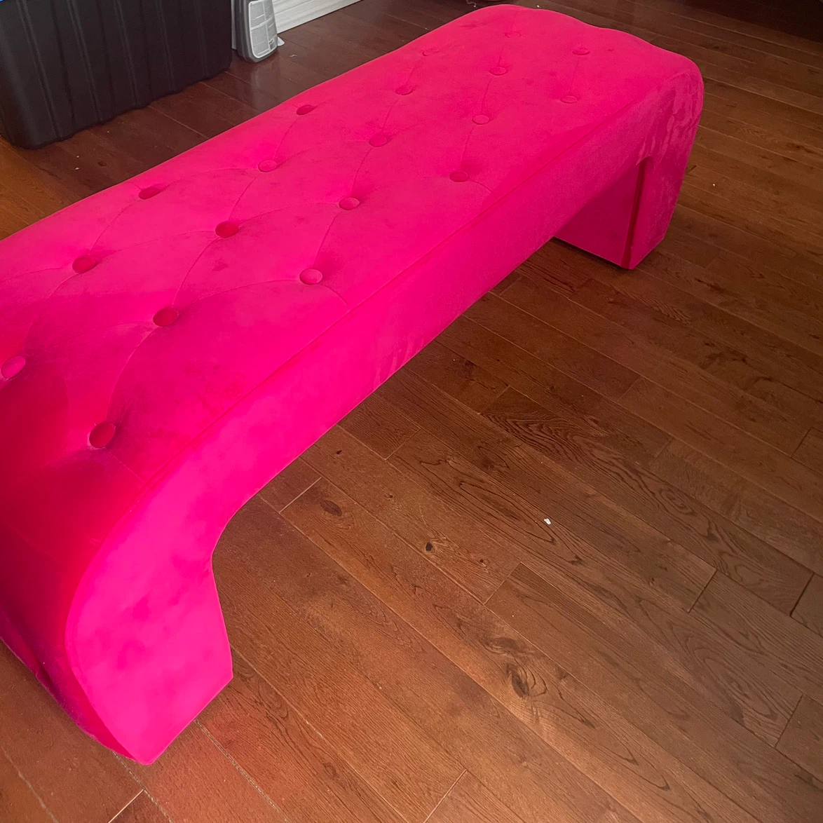 Hot Pink Tufted Bench - photo 3