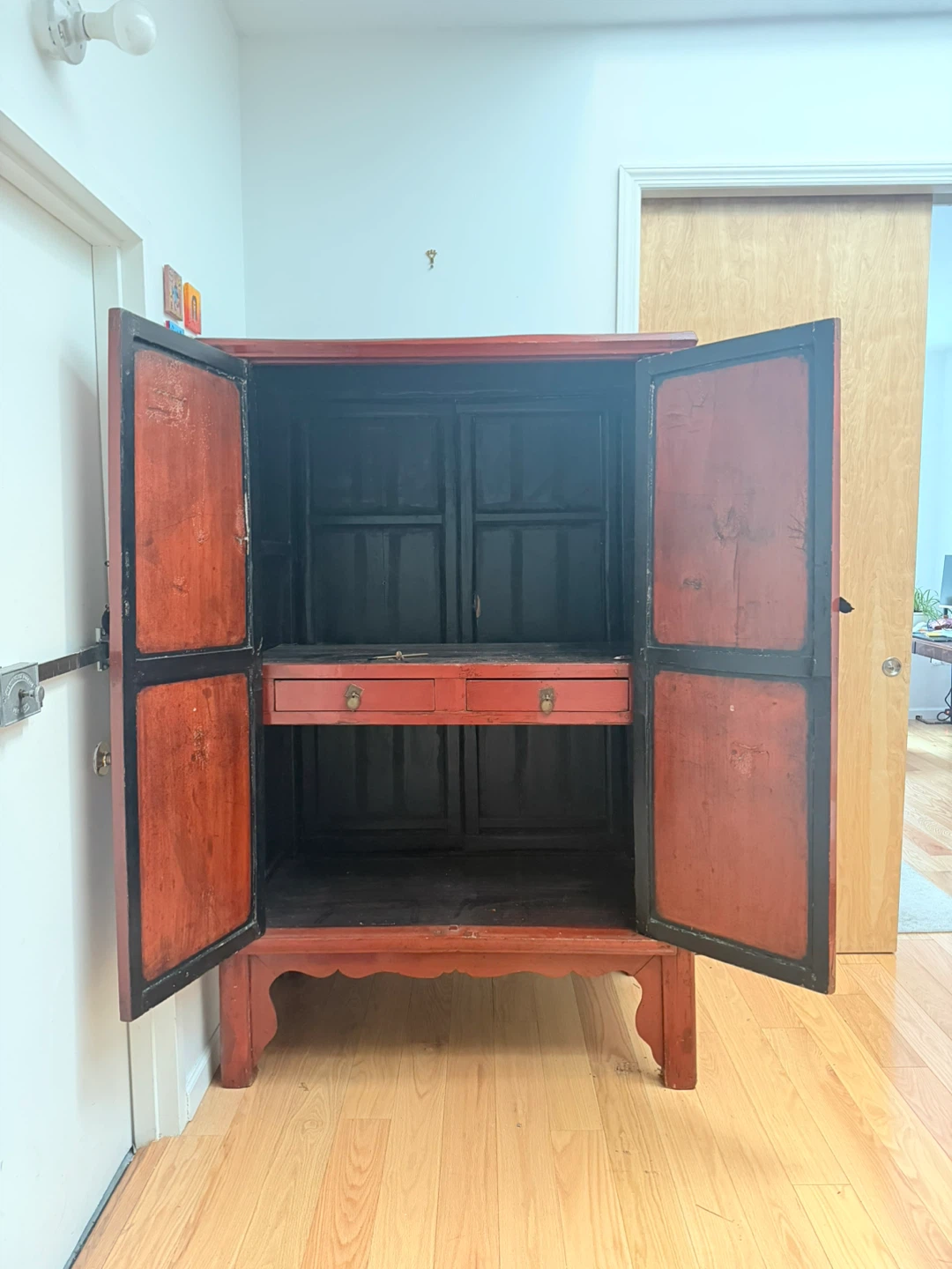 Antique Red Vintage Chinese Dresser - photo 4
