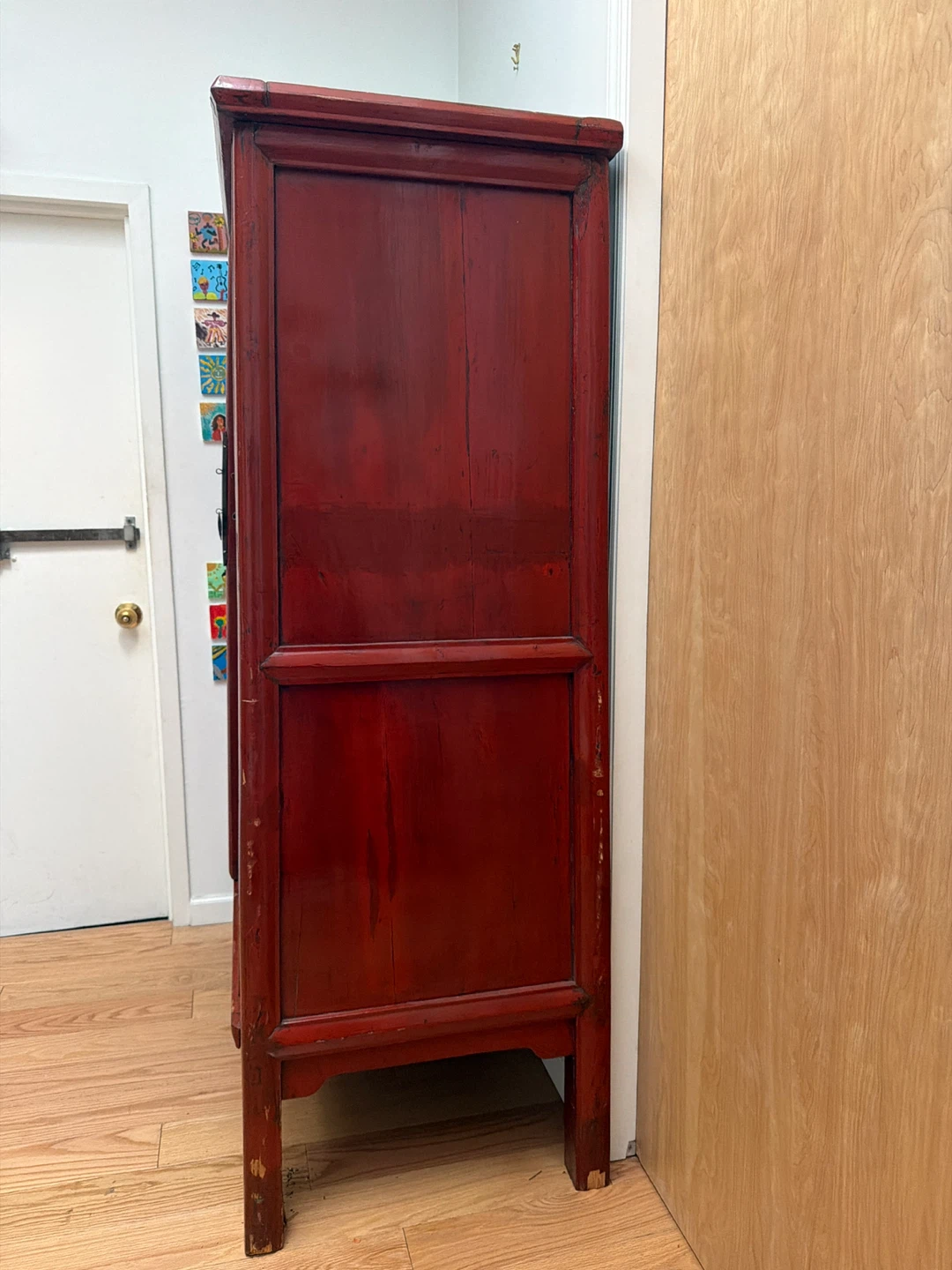 Antique Red Vintage Chinese Dresser - photo 3