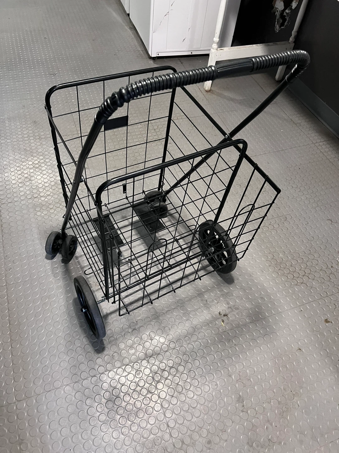 Black Folding Shopping Cart - photo 3