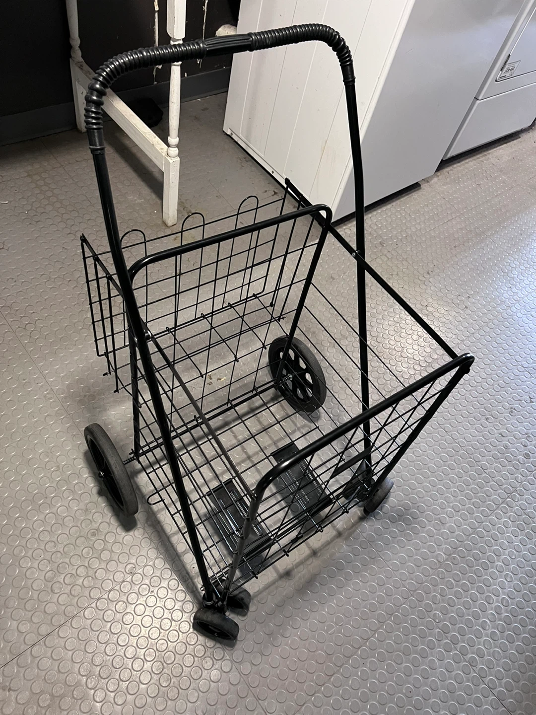 Black Folding Shopping Cart - photo 2