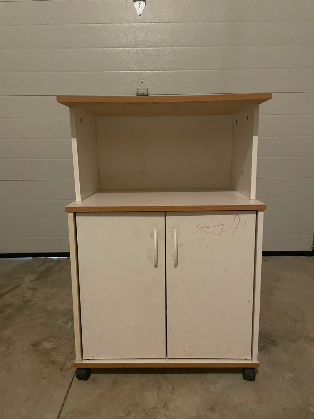 Small Storage Cabinet / Microwave Cart on Wheels