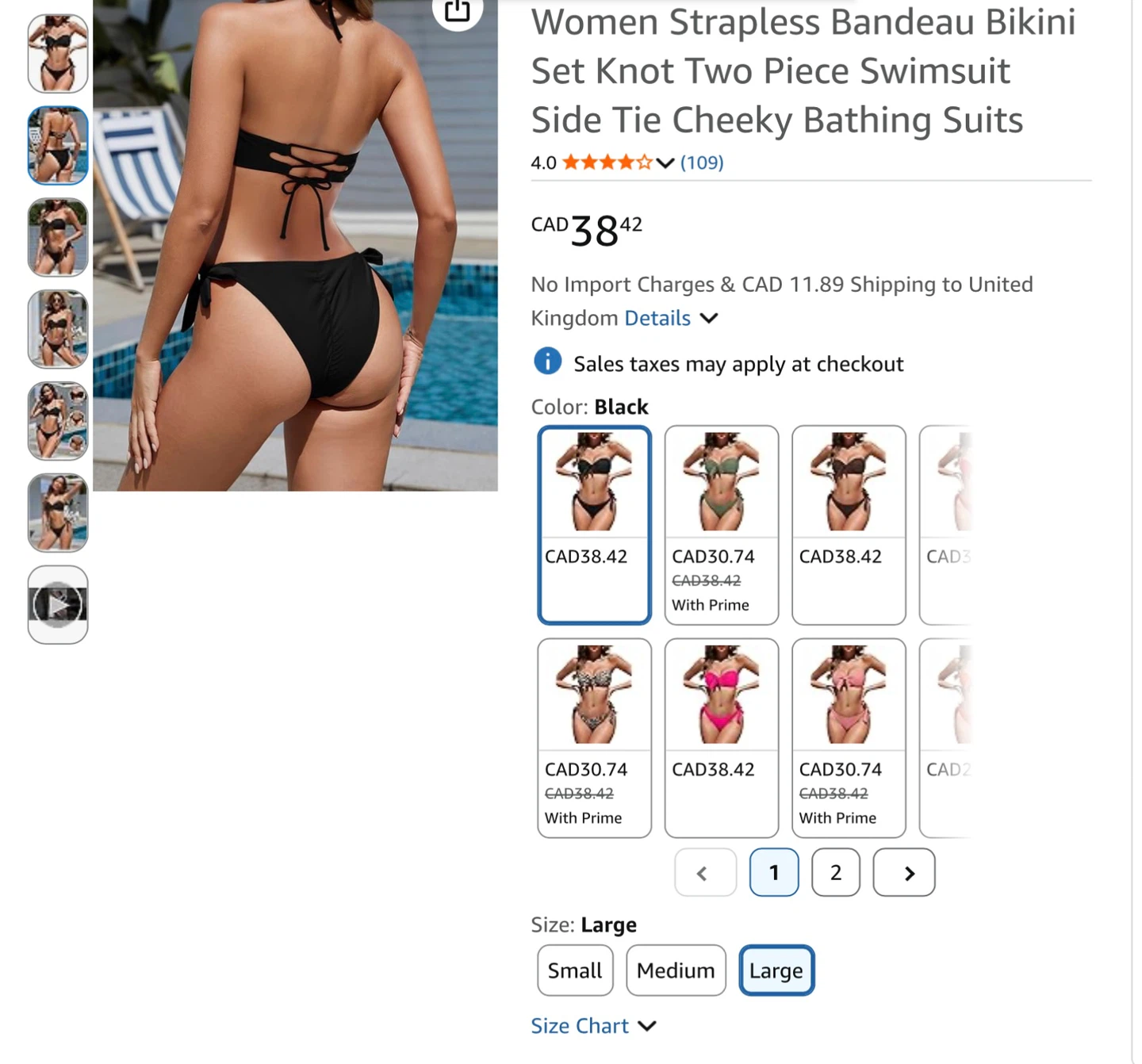 Women's cute Bandeau Bikini Set - Size L - photo 2