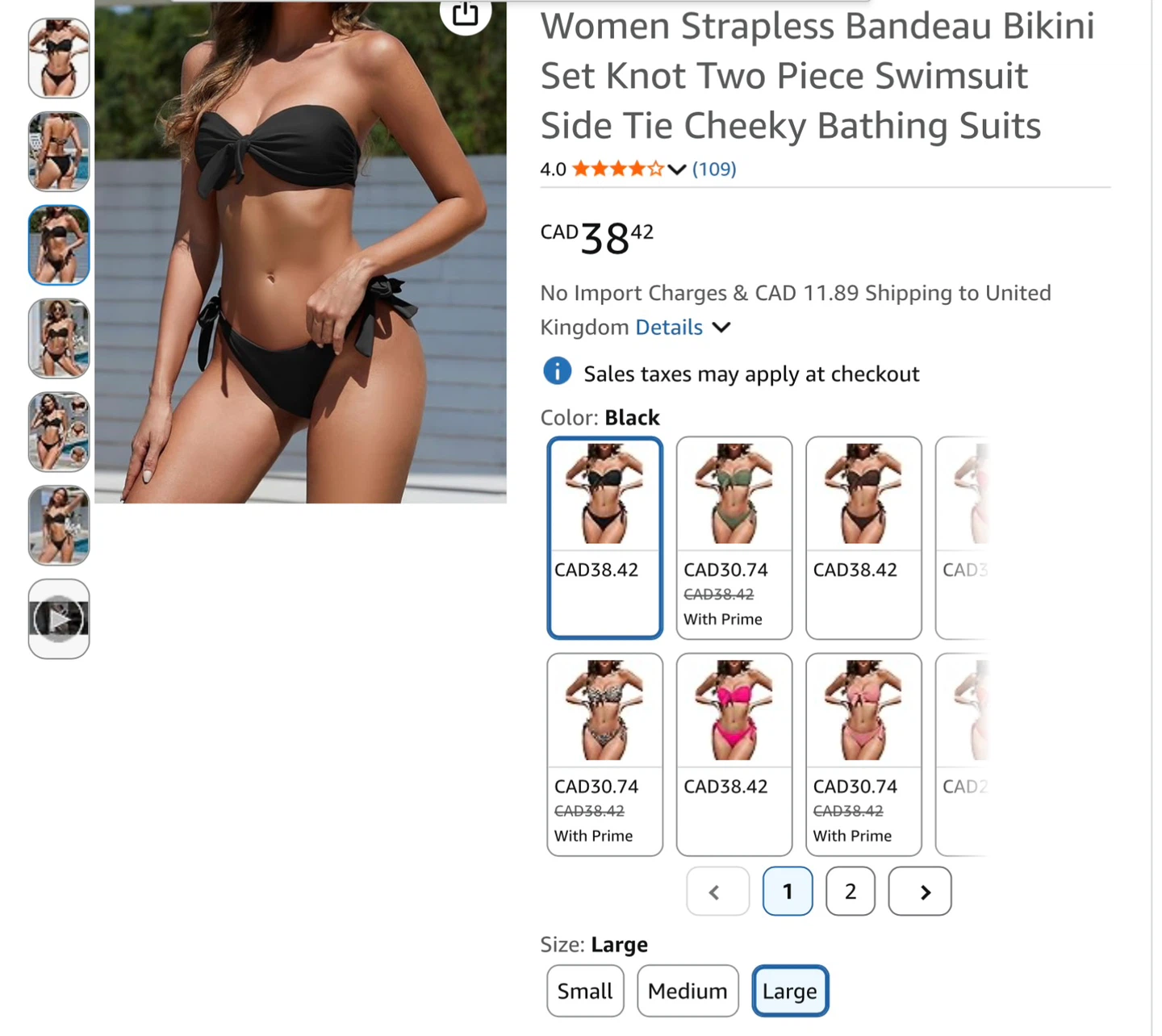 Women's cute Bandeau Bikini Set - Size L - photo 5