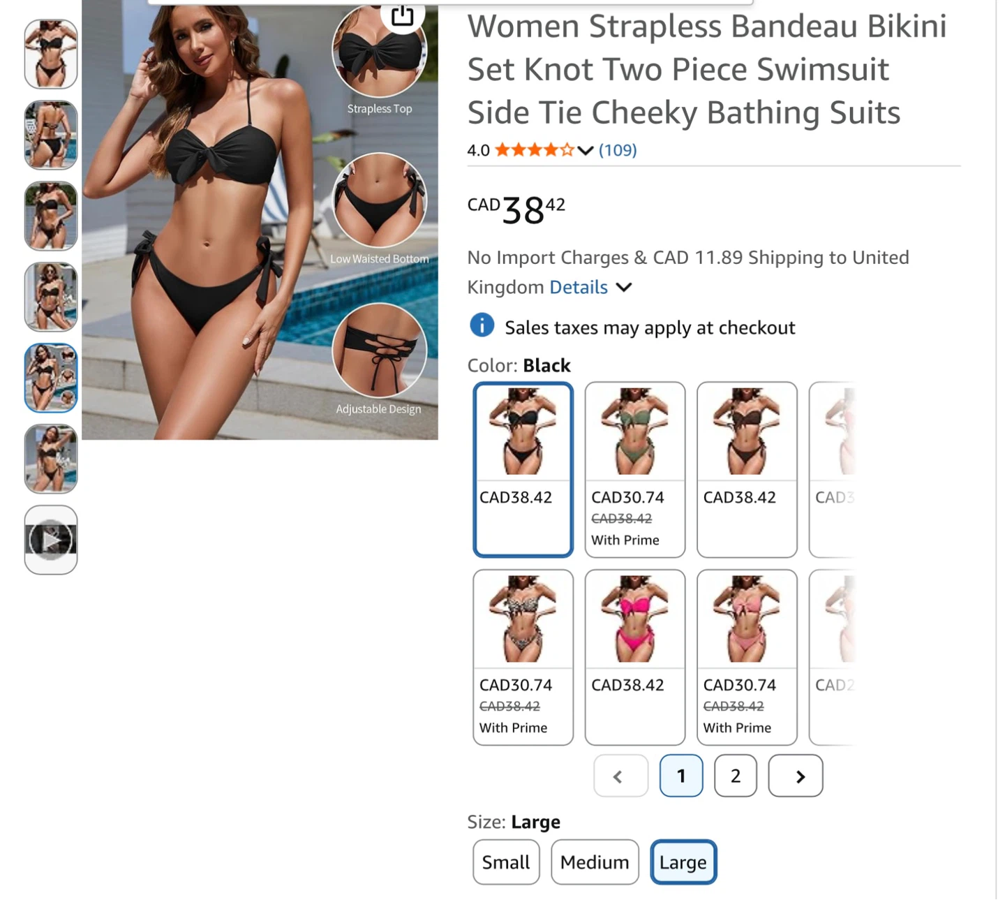 Women's cute Bandeau Bikini Set - Size L - photo 3