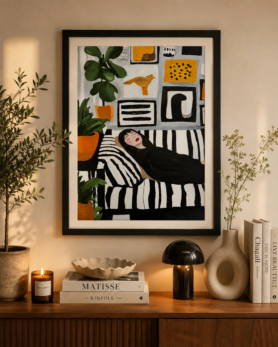 hand painted - Woman on the Couch