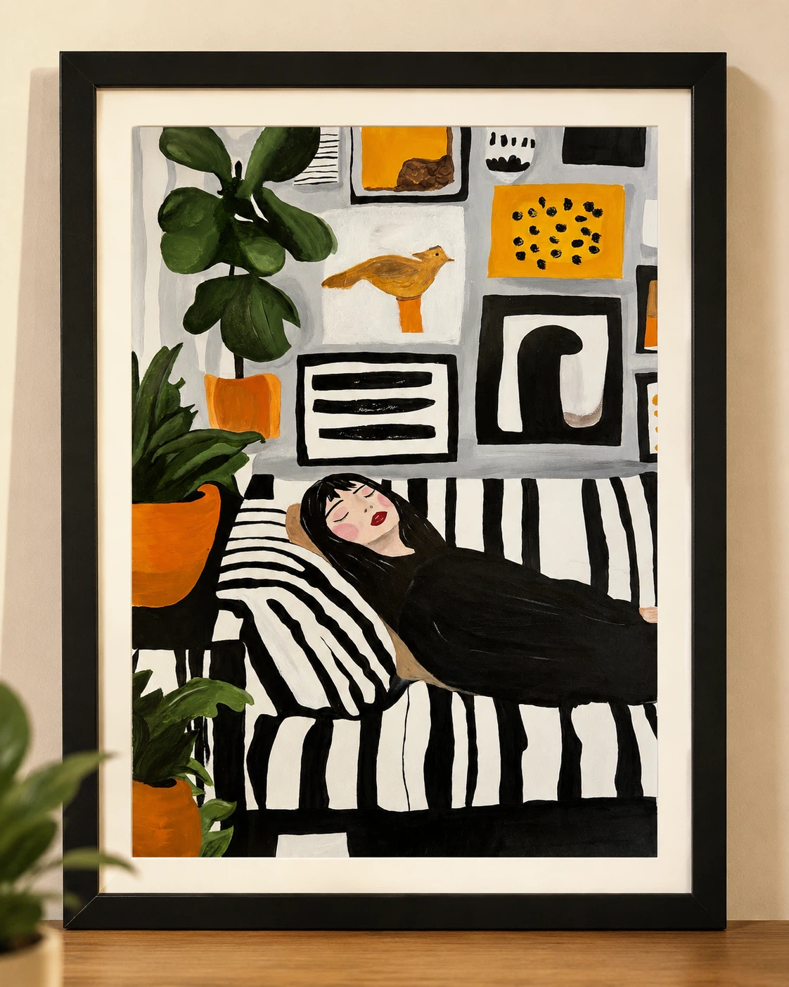 hand painted - Woman on the Couch - photo 2