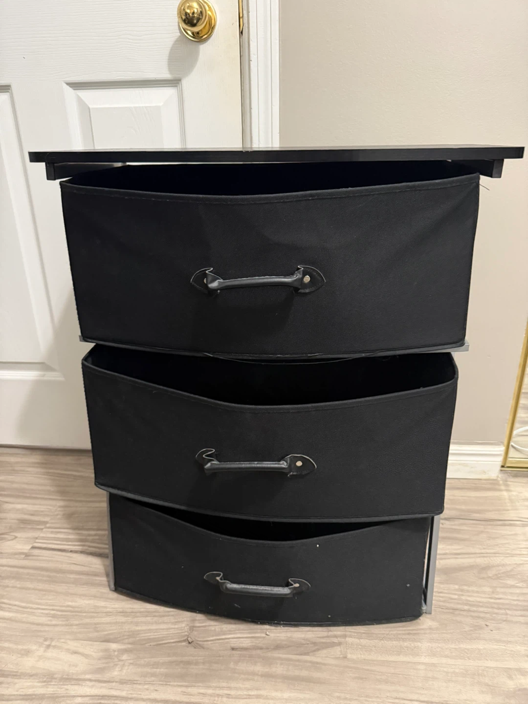 Black 3-Drawer Fabric Storage Unit