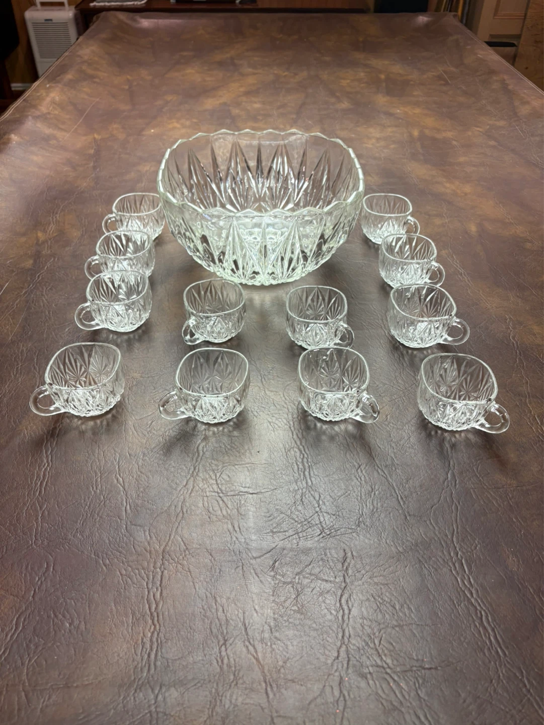 Glass Punch Bowl with 12 Cups - photo 2