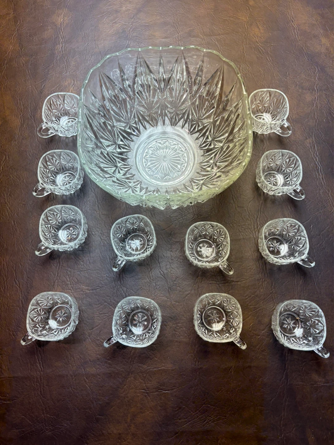 Glass Punch Bowl with 12 Cups - photo 3