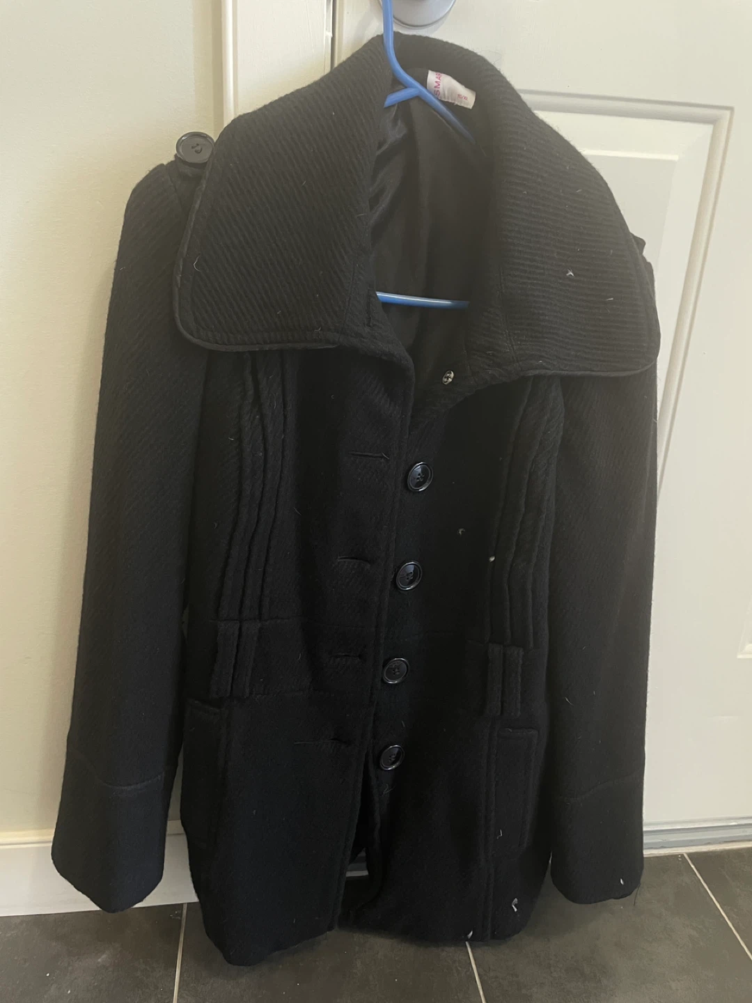Black Wool Blend Coat