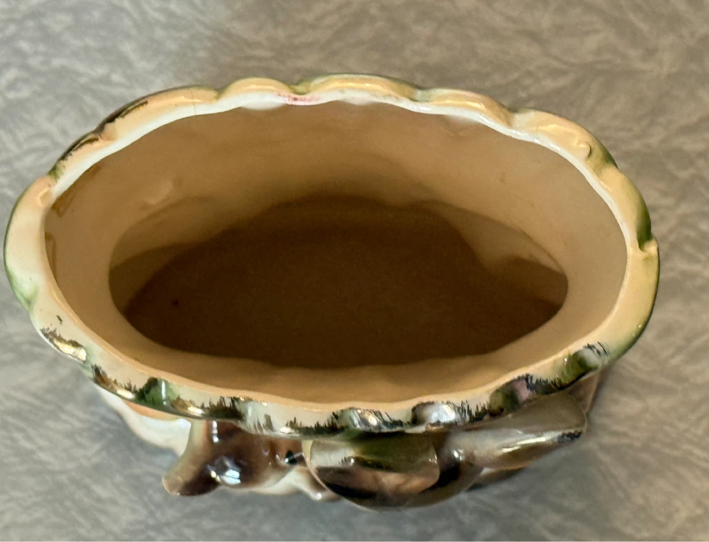 Vintage Lustre Ware Ceramic Deer and Fawn Planter - photo 5