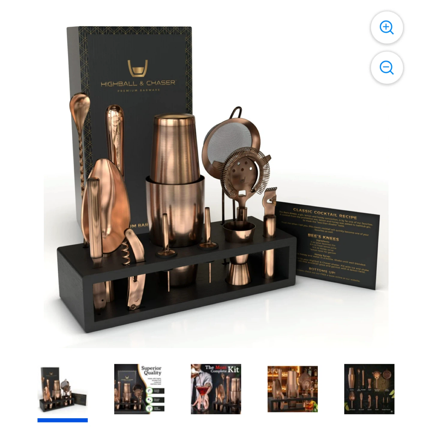 Highball & Chaser Premium Barware Set & Cocktail Deck - photo 4