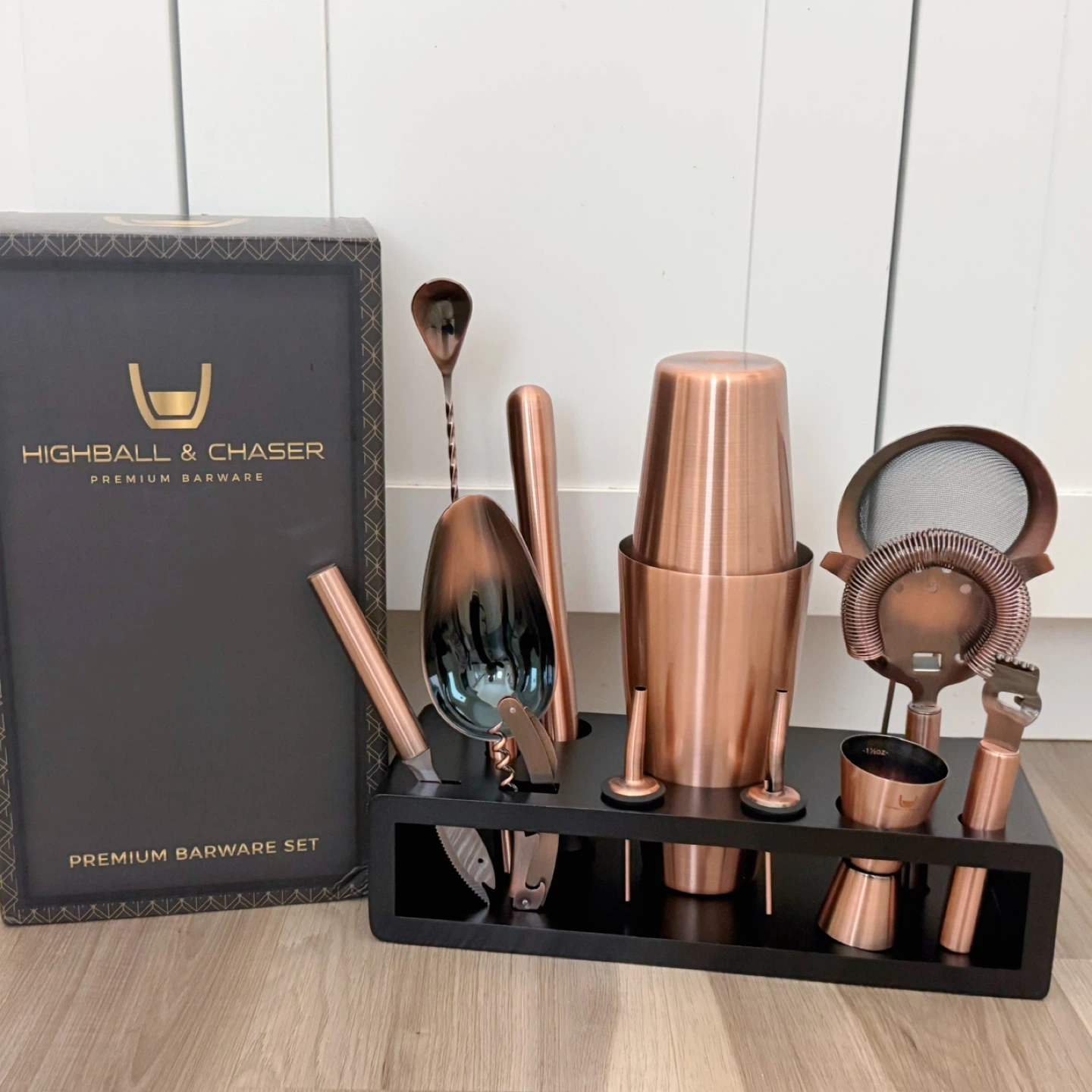 Highball & Chaser Premium Barware Set & Cocktail Deck