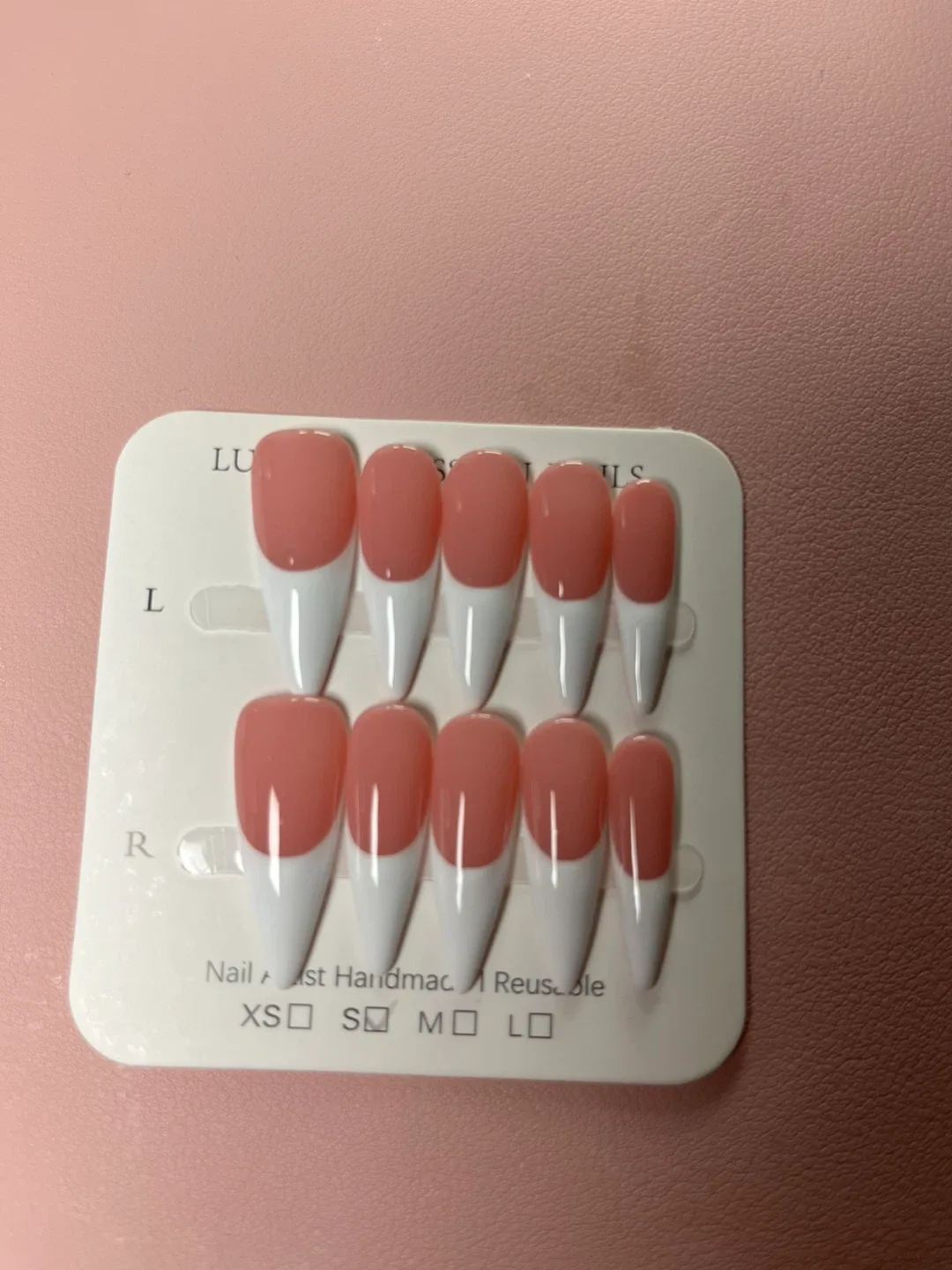 French Tip Press-On Nails - Medium Size
