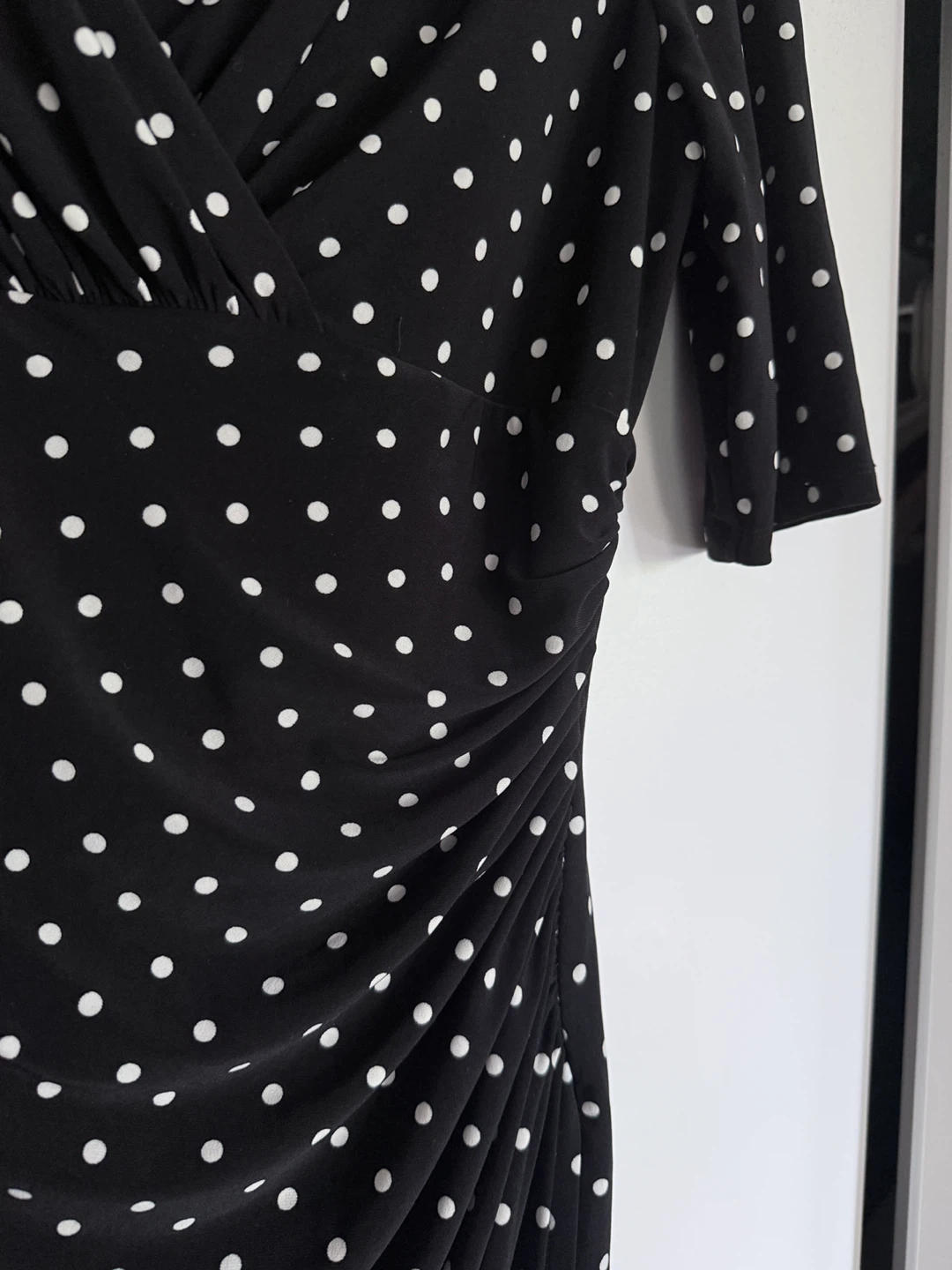 Lauren Ralph Lauren Black Polka Dot Dress Size 10P - photo 3