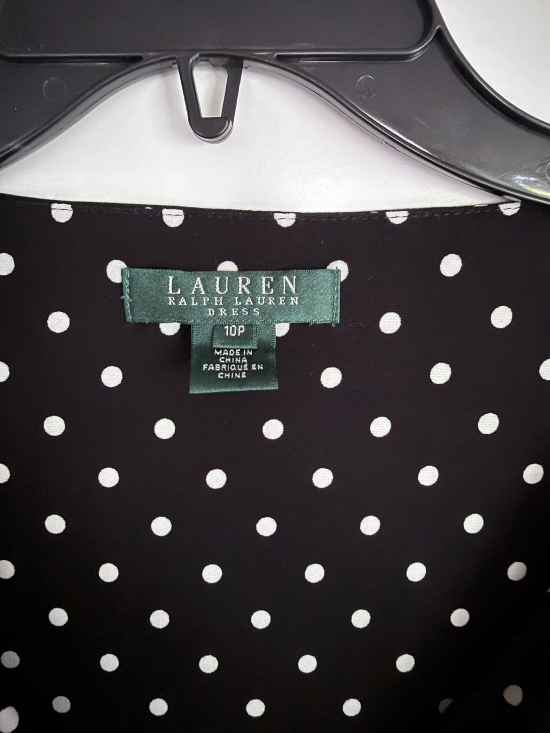 Lauren Ralph Lauren Black Polka Dot Dress Size 10P - photo 2