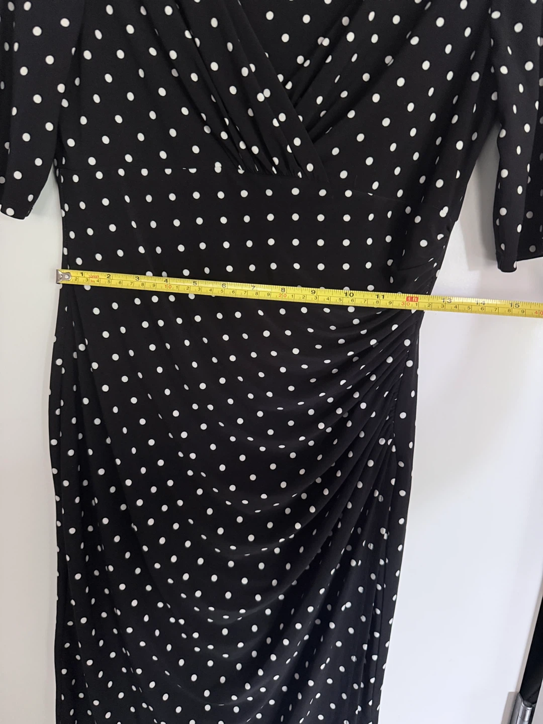 Lauren Ralph Lauren Black Polka Dot Dress Size 10P - photo 5