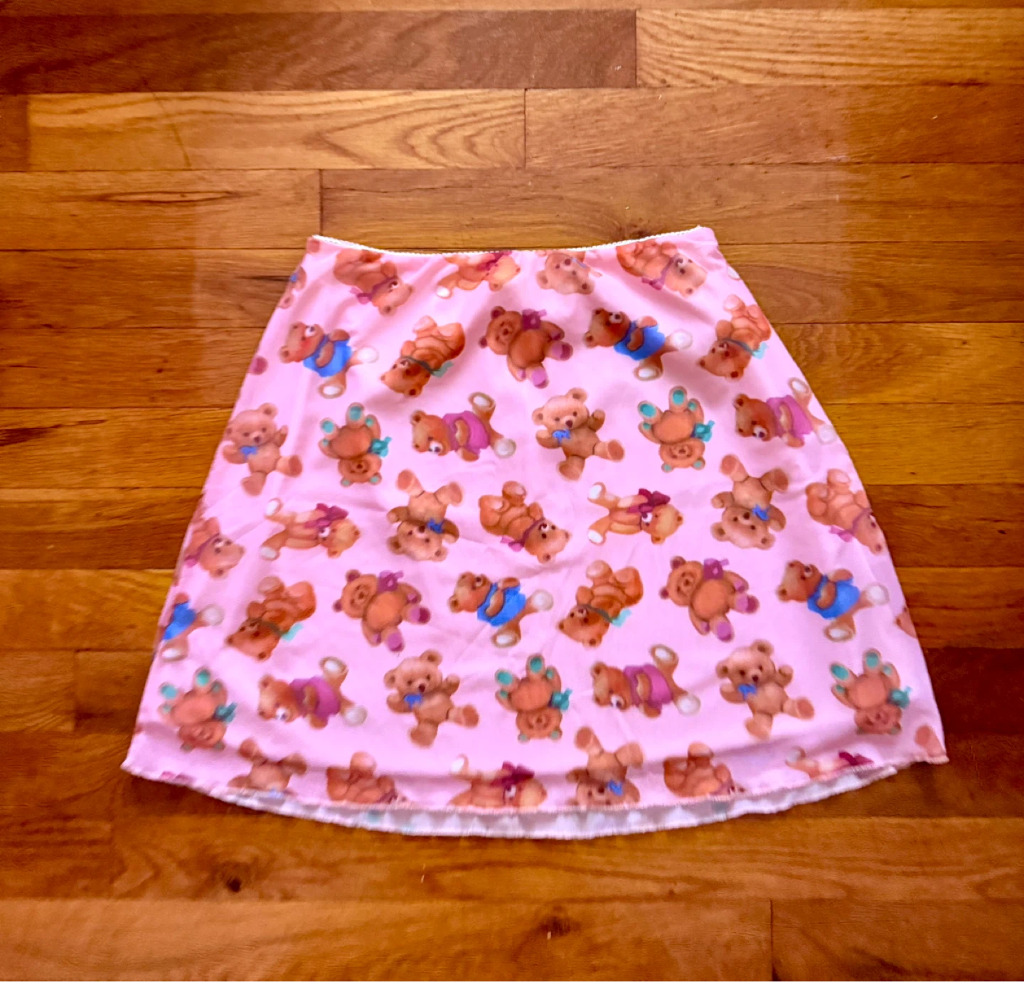 NWOT Y2K Pink Teddy Bear Print Mini Skirt