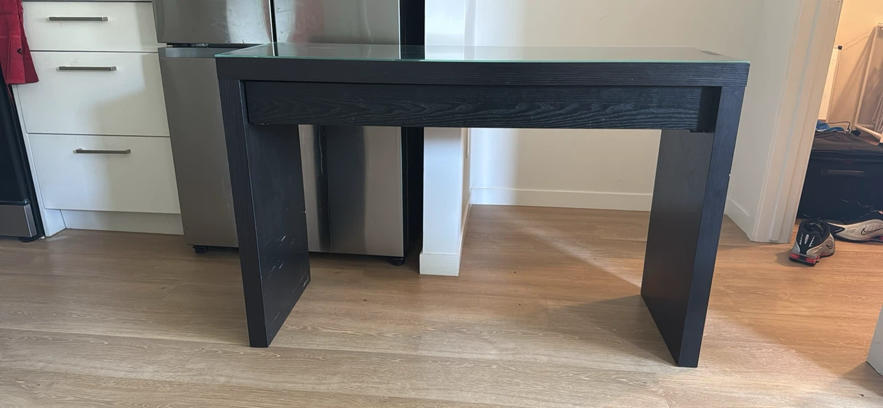 Black Console Table with Glass Top - photo 3