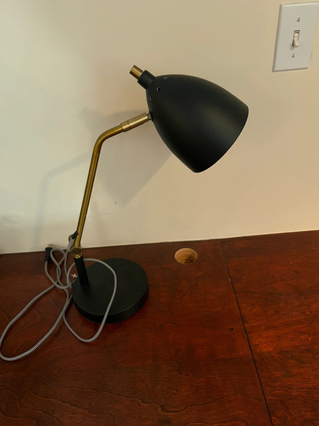 Black Desk Lamp with Adjustable Arm