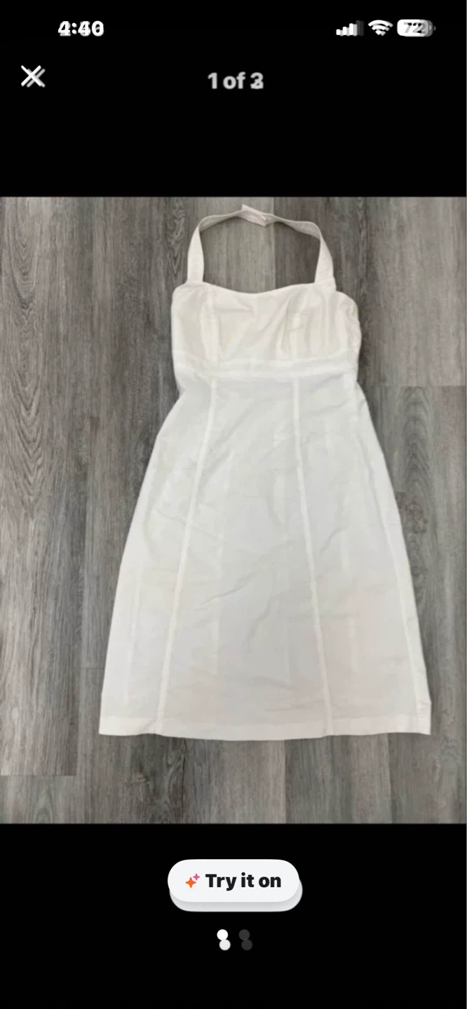 White Halter Neck Dress