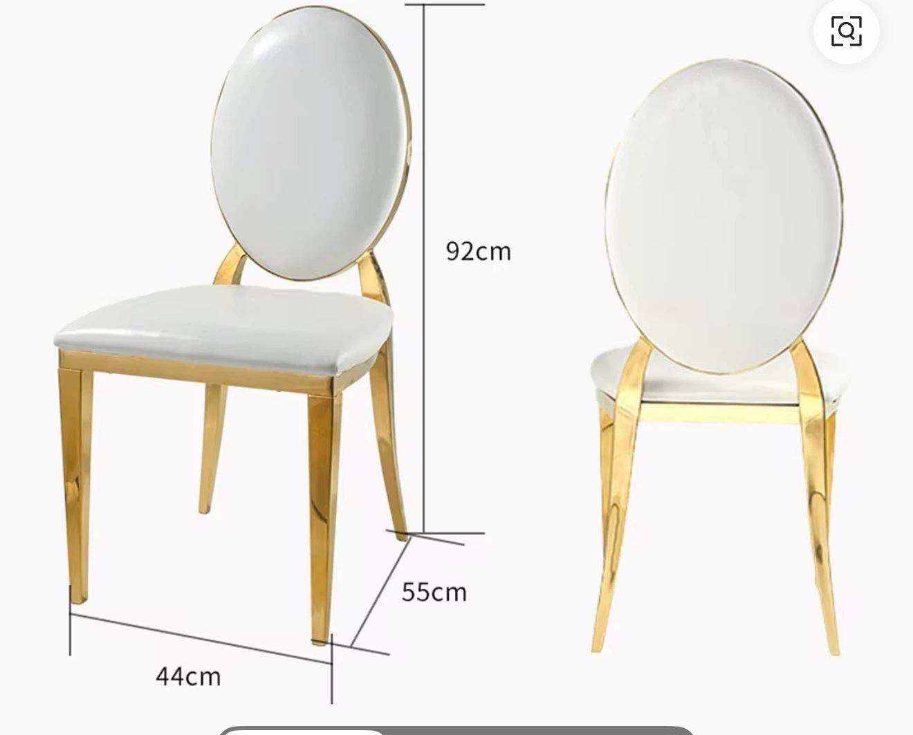 White & Gold  Dining Chairs - set of 8 - photo 2