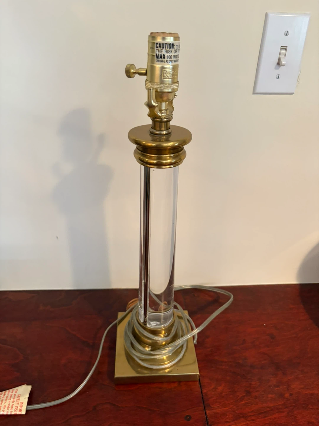 Acrylic and Brass Table Lamp - photo 2