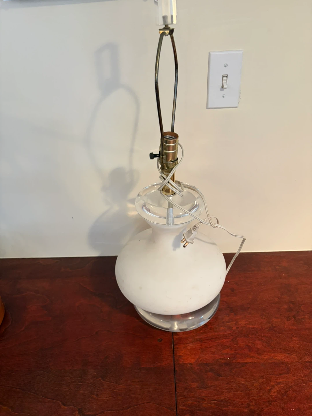 Acrylic and Brass Table Lamp