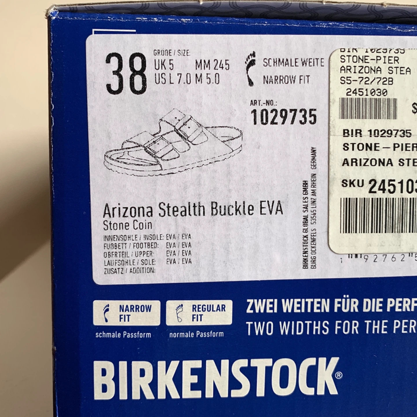 Birkenstock Arizona Stealth Buckle Eva Sandals Size 38 NEW - photo 3