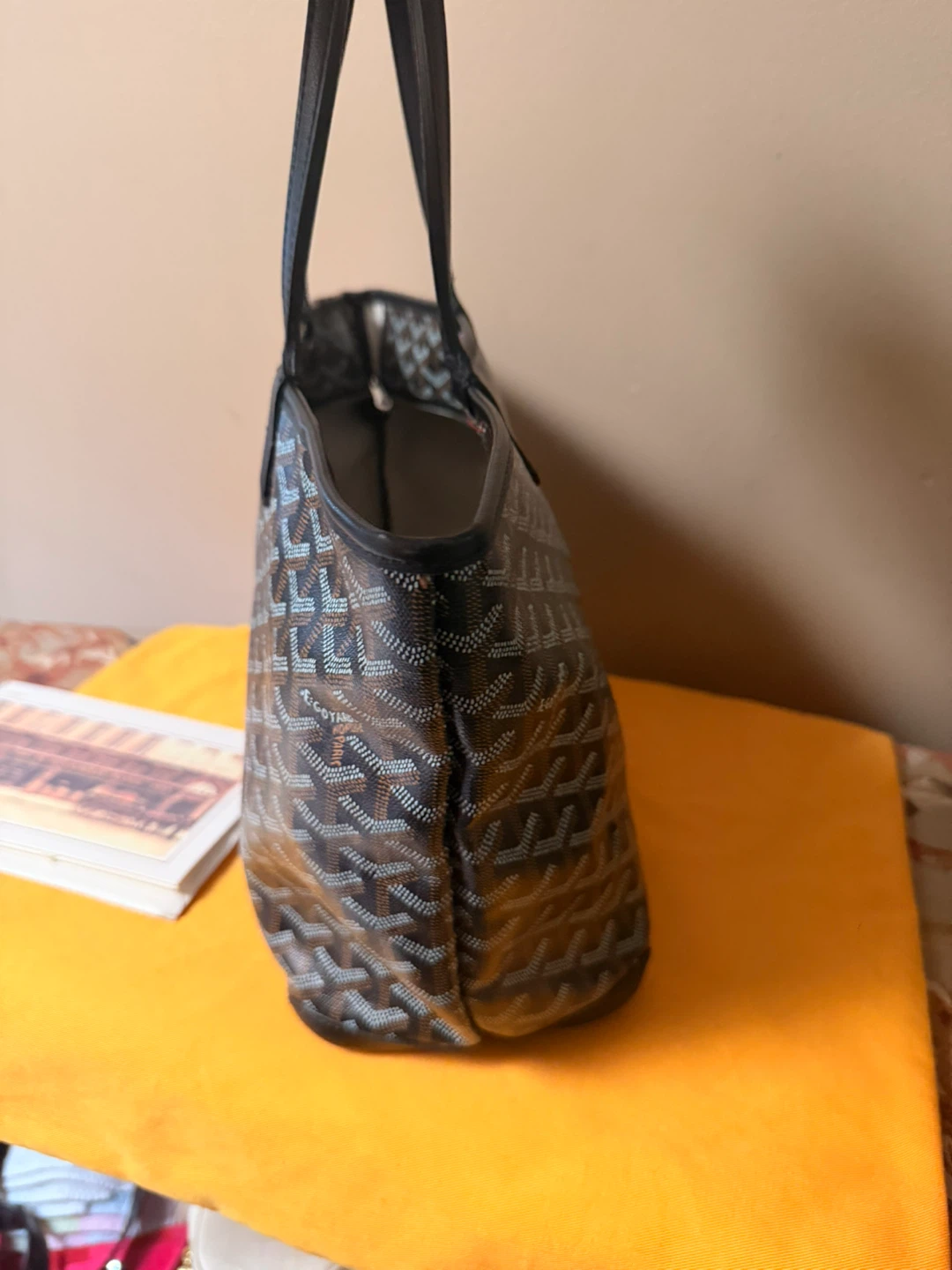 Goyard Artois PM Tote Bag Black Zip Shopping Hand Purse - photo 4