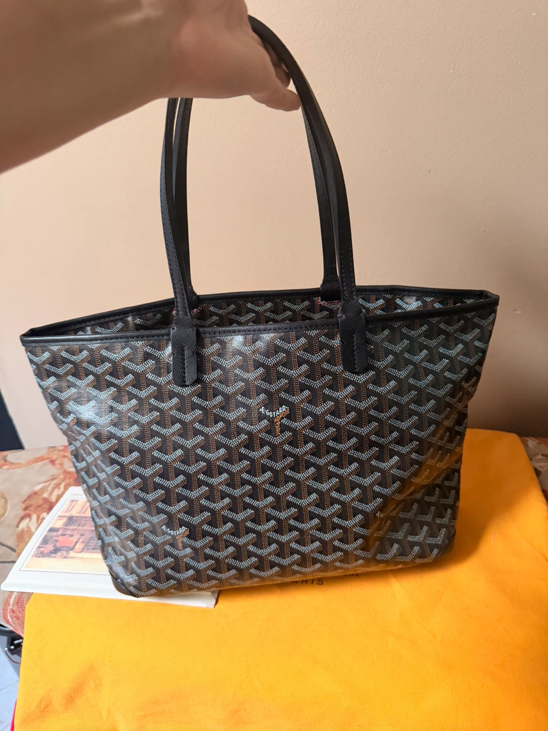 Goyard Artois PM Tote Bag Black Zip Shopping Hand Purse - photo 3