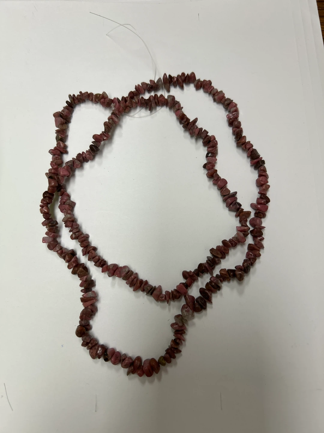 Rhodonite Chip Beads Necklace