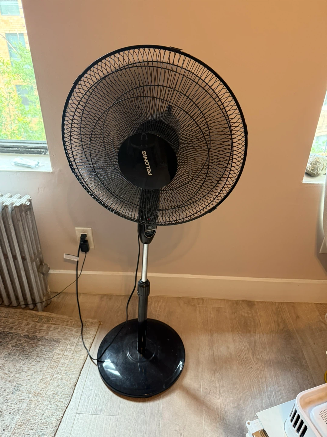 PELONIS Black Oscillating Pedestal Fan with Remote