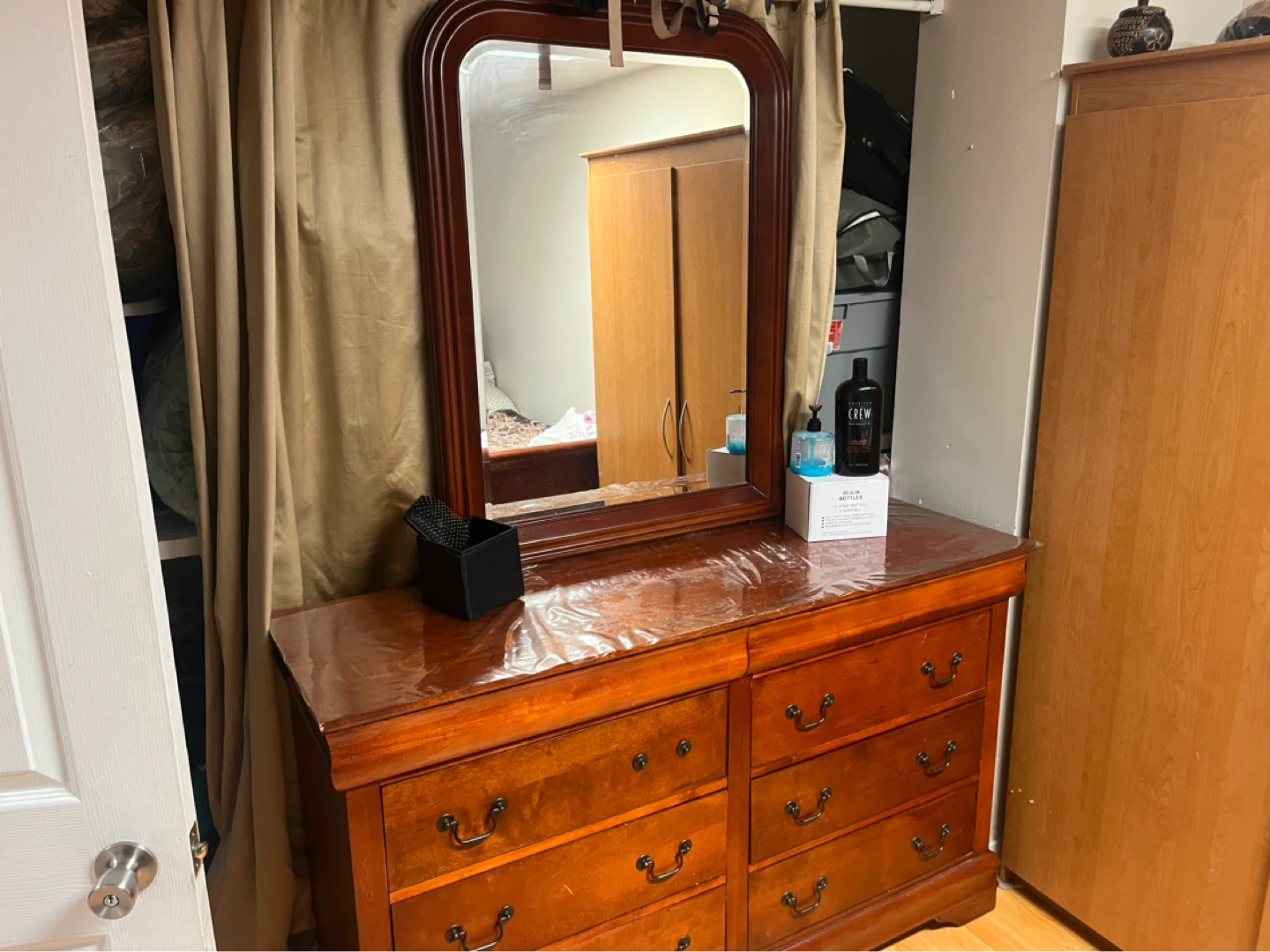 Wooden Dresser with Mirror