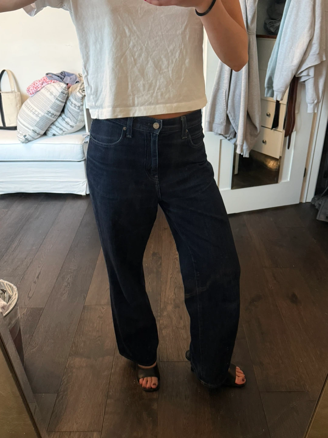 Uniqlo Women's Dark Wash Wide Leg Jeans - photo 2
