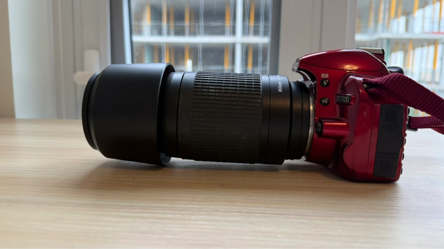 Nikon D3100 Red DSLR Camera with 18-55mm and 70-300mm Lens - photo 3