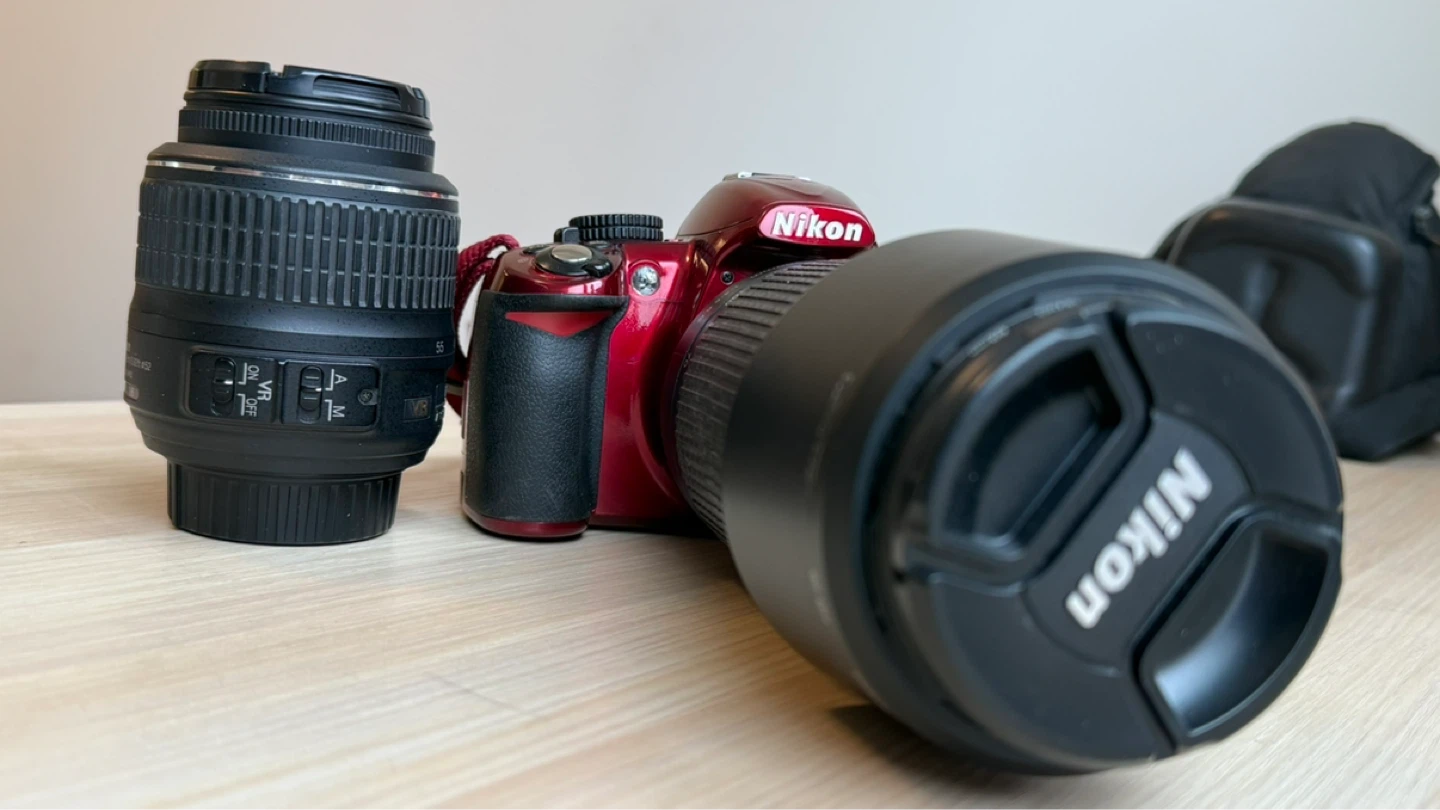 Nikon D3100 Red DSLR Camera with 18-55mm and 70-300mm Lens