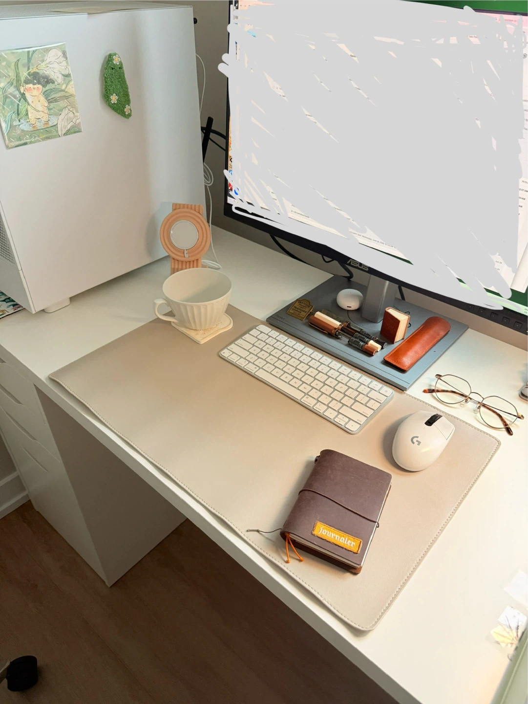 Grey desk mat